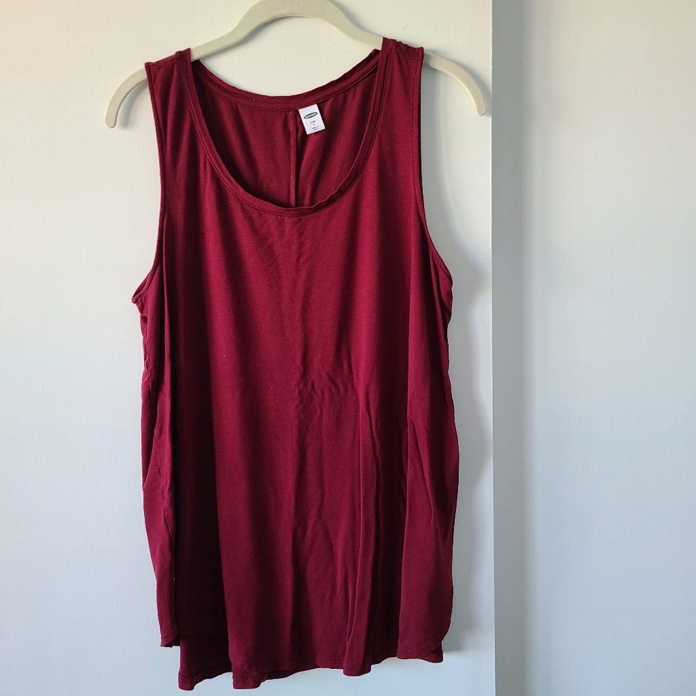 Old Navy Luxe Tank Top, Dark Red, Large